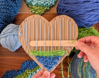 Cardboard Loom Woven Heart Digital Template & Step-by-Step Tutorial