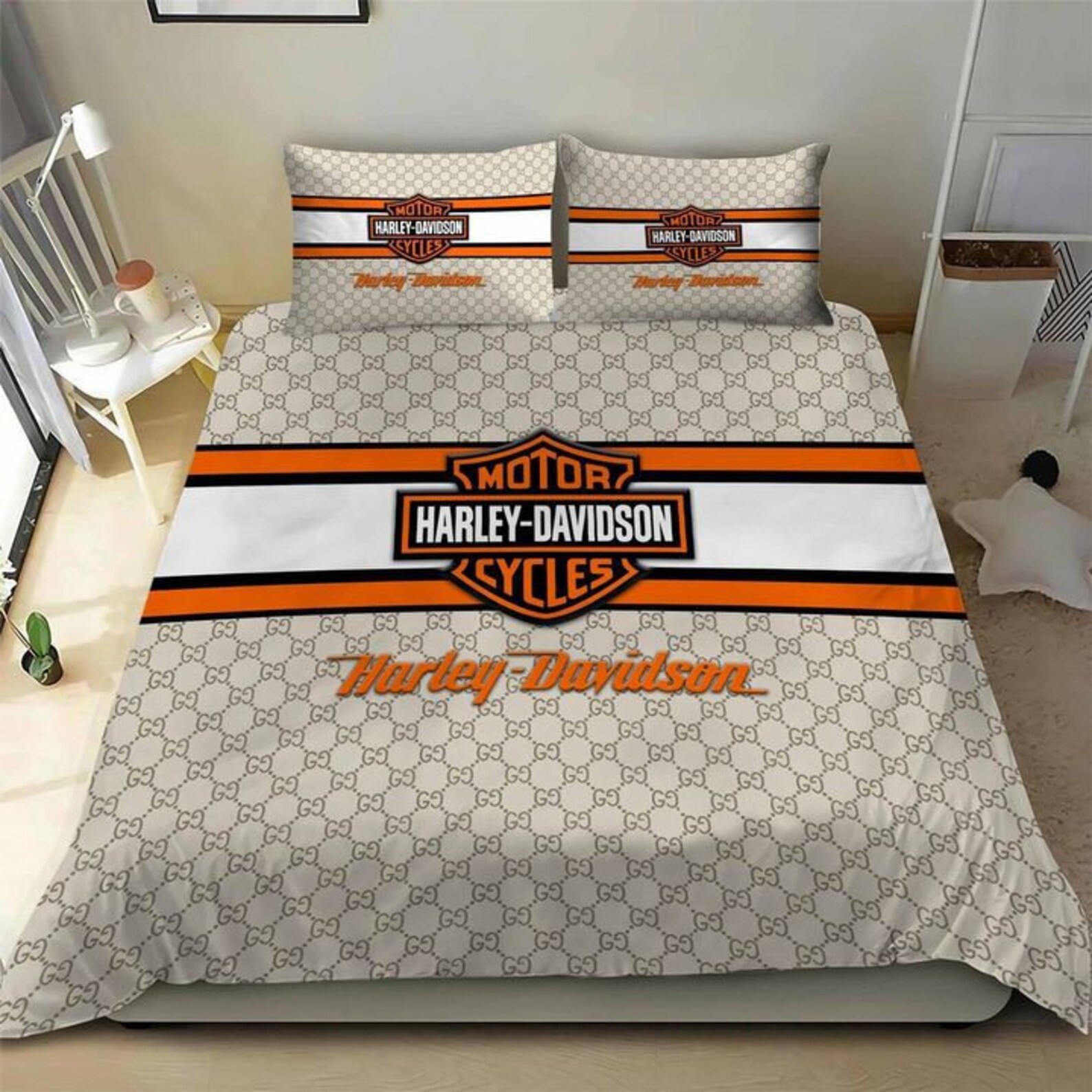 Harley Motorcycle Bedding Set American Chopper Duvet Cover Etsy