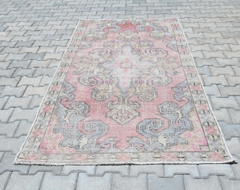 Tapis Oushak,Tapis vintage,Tapis neutre,Tapis bohème,Tapis doux,Tapis pour enfants,Tapis de salle à manger,Tapis 4 x 7,Tapis Oushak 4x7,Tapis turc,Tapis de chambre à coucher,Tapis décoratif,A-1362