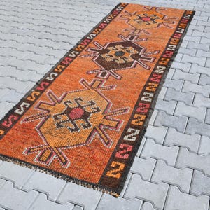 3x9 Runner Rug,Natural Runner Rug,Entry Rug,Runner Rug,3x9 Rug,Turkish Runner Rug,Vintage Runner Rug,Oushak Runner Rug,Wool Runner Rug,M-412
