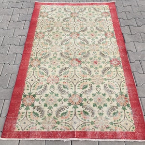 4x6ft,Green Rug,Area Rugs,Vintage Oushak Rug,Turkish Area Rug,Vintage Area Rug,Oushak Area Rug,4x6 Area Rugs,Home Rug,Office Rug,Rugs,S-564