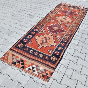 Oushak Runner Rug,Kitchen Rug,Wool Runner Rug,3x9 Runner Rug,Turkish Runner Rug,Vintage Runner Rug,Entry Rug,Handmade Rug,Boho Rug,Rug,M-353