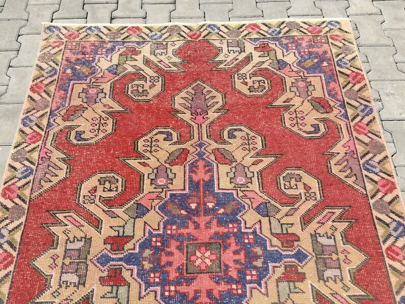 4.7x7.1 feet turkish area rug turkey rug bohemian rug area rug floor rug entry rug vintage rug oushak rug wool rug