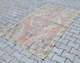 Neutral Rug,4x6 Soft Rug,Vintage Rug,Home Decor,4x6 Area Rug,Handmade Rug,4x6 Rug,Floor Rug,4x6 Oushak Rug,Living Room Rug,4x6 Rug,Rug,A-872