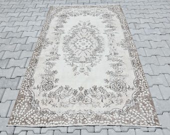 3x7 Area Rug,Oushak Rug 3x7,Vintage Rug,Turkish Oushak Rug 3x7,Wool Rug,Handmade Rug,Living Room Rug,Turkish Rug,Floor Rug,Boho Rug,S-2152