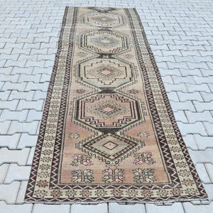 3x15 Turkish Runner Rug, Extra Long Handwoven Wool Runner, Vintage Oushak Hallway Rug, Handmade Oriental Rug, Boho Home Decor, B-4058