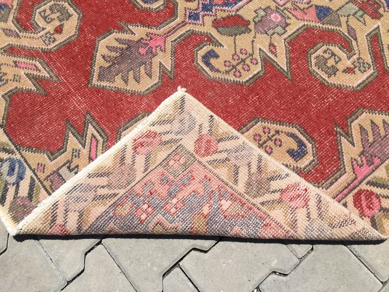 4.7x7.1 feet turkish area rug turkey rug bohemian rug area rug floor rug entry rug vintage rug oushak rug wool rug