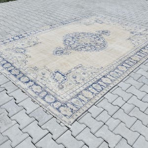 7x10 Rug,Oushak Rug,Turkish Rug,7x10 Turkish Rug,7x10 Area Rug,Handmade Rug,7x10 Wool Rug,7x10 Vintage Rug,7x10 Soft Rug,Bedroom Rug,S-2163