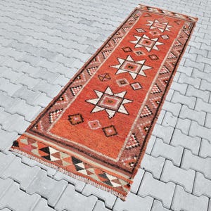 Turkish Runner Rug,Entry Rug,3x9 Runner Rug,3x9 Runner,Vintage Runner Rug,Hallway Rug,Oushak Runner Rug,Kitchen Runner Rug,3x9 Rug,M-394