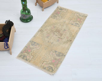 Mini Rug,Bathroom Rug,Vintage Doormat Rug,Door Mat Rug,Kids Rug,Oushak Small Rug,Turkish Door Mat Rug,Turkish Small Rug,Vintage Mini,O-727