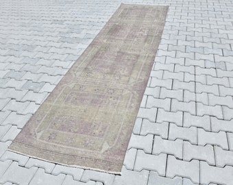 Kitchen Rug,Hallway Rug,Turkish Rug,Oushak Rug,Vintage Runner Rug,Oushak Wool Rug,Handmade Rug,Turkish Runner Rug,Wool Runner Rug,Rug,M-195
