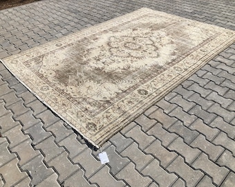 6x9 Vintage Rug,Anatolian Rug,Handmade Rug,Turkish Rug,6x9 Rug,Wool Area Rug,6x9 Area Rug,Floor Rug,Oushak Rug,Vintage Area Rug,Rug,S-1038