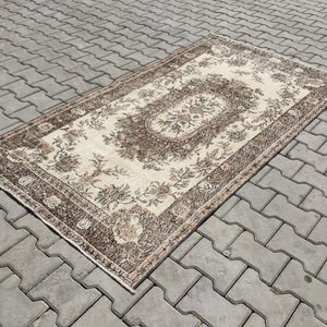 4x7 Wool Rug,Home Living,4x7 Rug,Oushak Rug,4x7 Vintage Rug,Bedroom Rugs,Wool Rug,Living Room Rug,Home Decor,4x7 Turkish Rug,Boho Rug,I-125