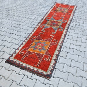3x11 Turkish Rug,Turkish Runner Rug,3x11 Rug,Runner Rug,Handmade Runner Rug,3x11 Oushak Rug,Bohemian Rug,Vintage Runner Rug,Oushak Rug,M-552