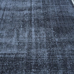 Black Vintage Turkish Oushak Rug, Authentic Oushak Carpet, Vintage Turkish Rug, Handmade Anatolian Rug, Black Boho Home Decor, S-2788 image 6