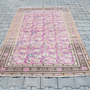 Vintage Rug,Handmade Rug,Wool Rug,Custom Rug,Area Rug,Anatolian Rug,Neutral Rug,Turkish Rug,Bedroom Rug,Kids Rug,5x7 Rug,5x7 Area Rug,S-2612