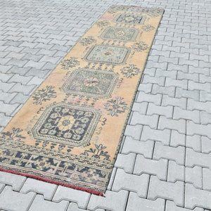 3x11 Rug,Runner Rug,Handmade Rug,3x11 Turkish Rug,Wool Runner Rug,3x11 Oushak Rug,Kitchen Rug,Turkish Runner Rug,Oushak Runner Rug,Rug,M-122