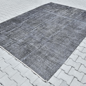 Gray Rug,Handmade Rug,Anatolia Rug,Wool Rug,Natural Rug,Living Room Rug,Handwoven Rug,Vintage Rug,Oushak Rug,Turkish Rug,7x10 Rug,S-2188