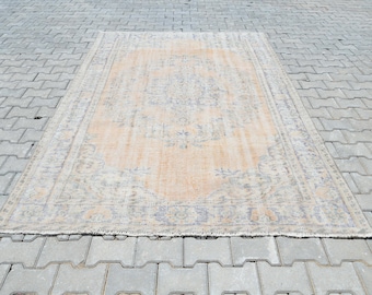 Handmade Rug,Vintage Rug 6x9,6x9 Oushak Rug,Turkish Rug,6x9 Rug,Oushak Rug,Vintage Rug,6x9 Wool Rugs,6x9 Turkish Rug,Bedroom Rugs,S-2400