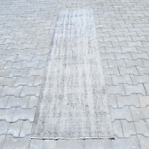 2x9 Faded Rug,2x9 Runner Rug,Gray Runner Rug,2x9 Turkish Rug,2x9 Hallway Rug,Kitchen Rug,Neutral Rug,Vintage Runner Rug,Oushak Runner,B-3237