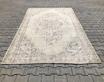 Handmade Area Rug,Living Room Rug,Rug For Bedroom,Handmade Rug,Vintage Rug,Turkish Rug,Oushak Rug,Boho Rug,Area Rug,Muted Color Rug,S-1142