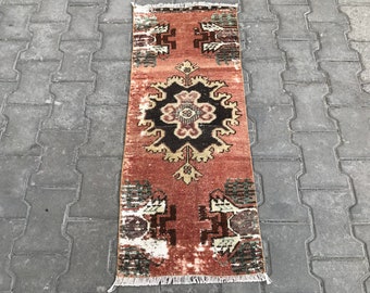 Copper gift small door mat Rug oushak small rug Vintage rug turkish hand made rug anatol\u0131an rug Small Rug,mat rug Bohemian rug