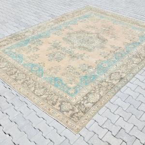 Turkish Large Rug,9x12 Turkish Rug,9x12 Oushak Rug,9x12 Vintage Rug,Turkish Rug,9x12 Area Rug,Vintage Rug,Handmade Rug,Vintage AreaRug,P-316