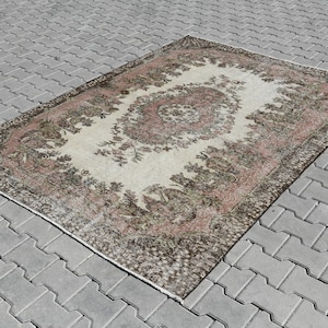 Turkish Area Rug,5x7 Vintage Rug,5x7 Rug,Wool Area Rug,5x7 Oushak Rug,Bedroom Rug,Home Living,For Living Room Rug,5x7 Turkish Rug,Rugs,S-734