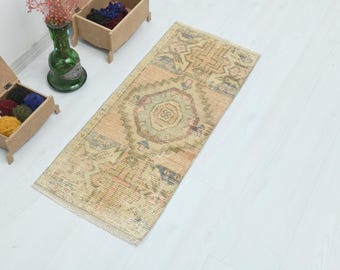 Alfombra pequeña de 2x3, alfombra turca vintage, alfombra de lana tejida a mano, alfombra decorativa Oushak, alfombra de estilo bohemio, alfombra anatolia, O-1573