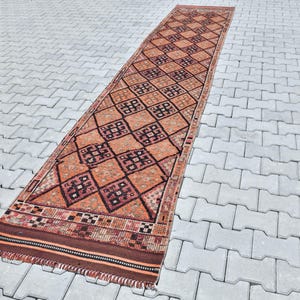 Oushak Runner,Vintage Runner,Hallway Rug,Turkish Runner Rug,3x14 Turkish Rug,3x14 Oushak Rug,Kitchen Rug,3x14 Runner Rug,Vintage Rug,B-2539