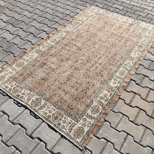 Handmade Vintage Rug,4x7 Vintage Rug,4x7 Area Rug,4x7 Wool Rug,4x7 Rug,Oushak Rug,Vintage Rug,Anatolian Rug,4x7 Oushak Rug,TurkishRug,S-1266
