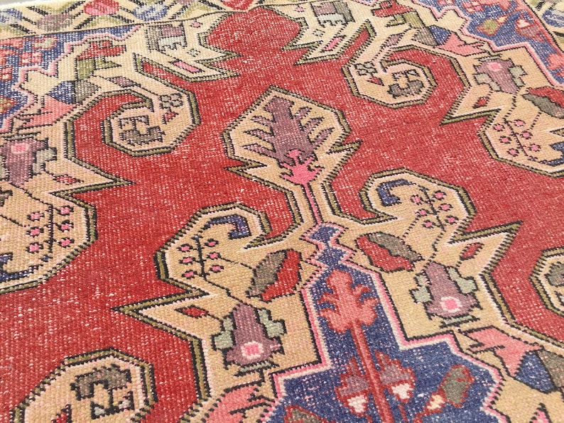 4.7x7.1 feet turkish area rug turkey rug bohemian rug area rug floor rug entry rug vintage rug oushak rug wool rug