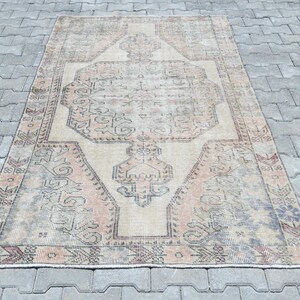 4x7 Area Rug,4x7 Vintage Rug,4x7 Oushak Rug,4x7 Turkish Rug,Anatolian Rug,Living Room Rug,Oushak Vintage Rug,Dorm Rug,Handwoven Rug,A-1286