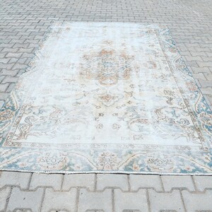 6x10 Rug,6x10 Vintage Rug,6x10 Oushak Rug,Neutral Rug,Vintage Turkish Rug,Faded Area Rug Turkish Vintage Rug,Oushak Area Rug,Living,S-2479