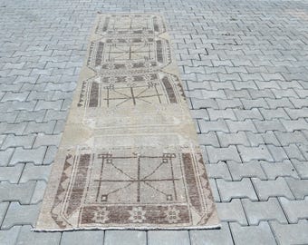 Runner Rug,Oushak Runner Rug,Vintage Runner Rug,Turkish Runner Rug,Handmade Runner Rug,Kitchen Rug,Hallway Rug,Home Decor,Entryway ,B-3113