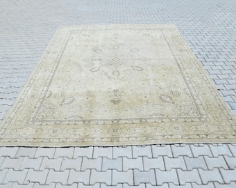 Tappeto 10x13, tappeto vintage 10x13, tappeto Oushak 10x14, tappeto fatto a mano 10x13, tappeto da soggiorno, tappeto vintage turco, tappeto Oushak, grande, P-487