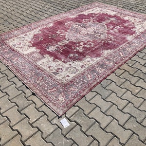 Vintage Area Rug,Natural Rug,Oushak Rug,Vintage Turkish Rug,7x10 Area Rug,Large Rug,Turkish Rug,Floor Rug,Living Room Rug,Handmde Rug,S-1034