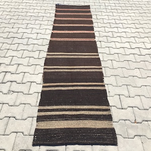 2x9ft,Runner Rug,Vintage Runner Rug,Oushak Carpet,Turkish Runner Rug,Floor Rug,Handmade Rug,Kitchen Rugs,2x9 Rugs,Kilim,Turkish Kilim,KK-124