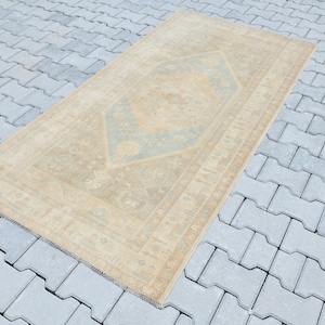 4x7 Rug,Oushak Rug,Vintage Rug,Anatolian Rug,4x7 Oushak Rug,Turkish Rug,Bedroom Rug,4x7 Turkish Rug,Kids Rug,Wool Rug,Muted Color Rug,A-714