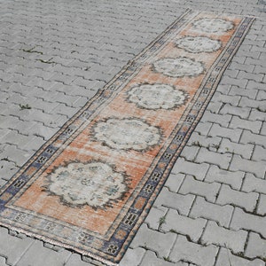 3x11 Oushak Runner Rug,3x11 Rug,Turkish Runner Rug,Runner Rug,3x11 Kitchen Rug,Vintage Runner Rug,3x11 Runner Rug,Oushak Runner Rug,B-855