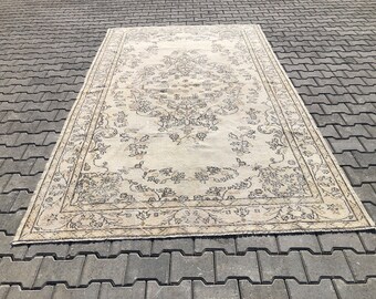 Oushak Area Rug,Vintage Area Rug,Turkish Rug,Living Room Rug,Floor Rug,Area Rug,Wool Rug,Handmade Rug,Vintage Oushak Rug,Hand-Knotted,S-1137