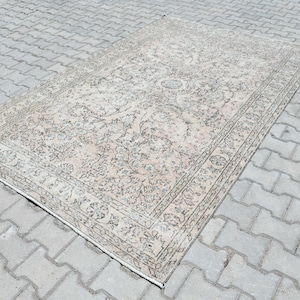 Living Room Rug,Vintage Area Rug,Soft Rug,6x8 Rug,Oushak Rug 6x8,Wool Rug,Turkish Area Rug,Oriental Rug,Handmade Rug,6x8 Area Rug,S-2508