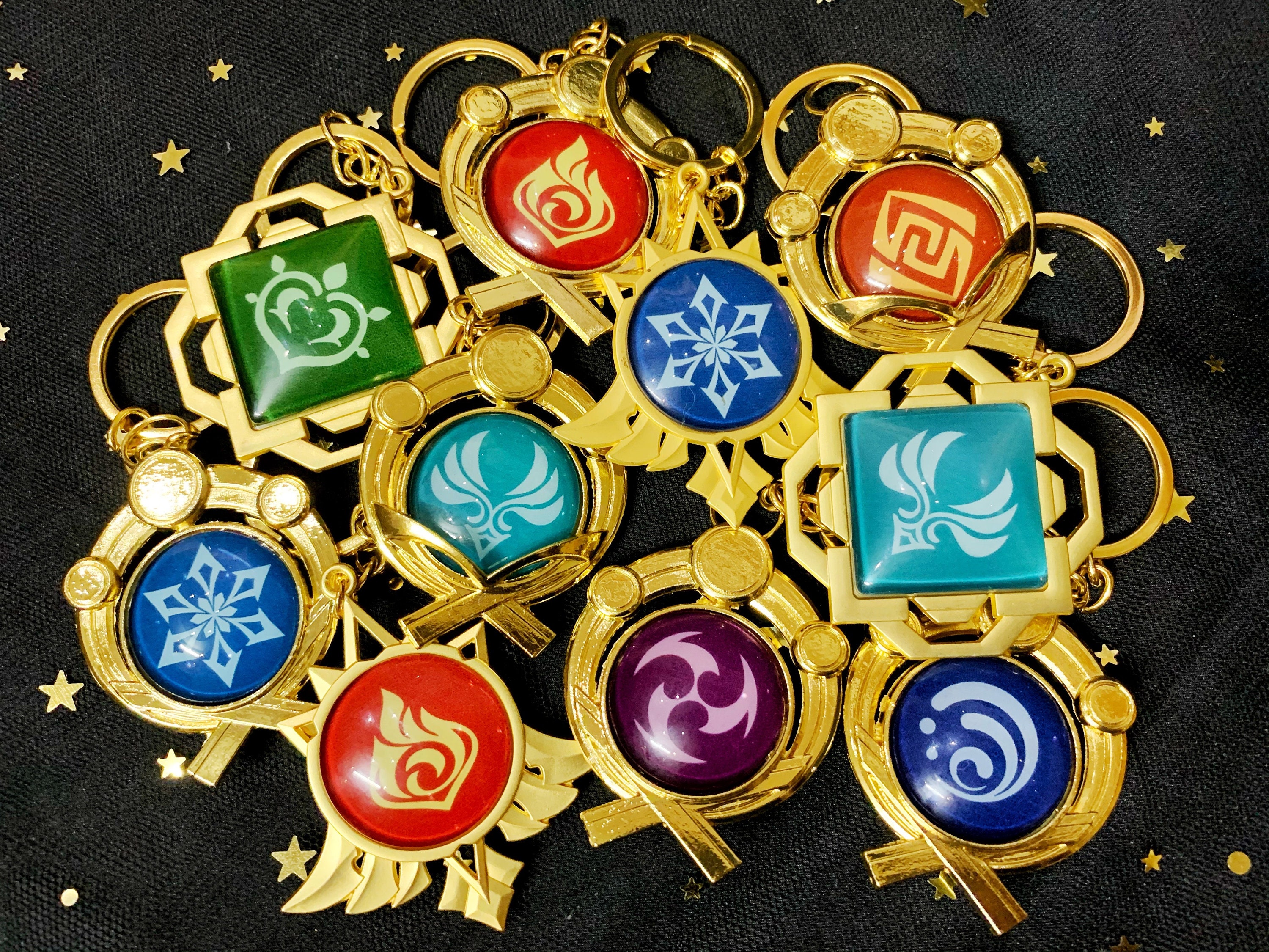 Genshin Impact Vision Keychain Metal Vision Keychain Inazuma Etsy UK