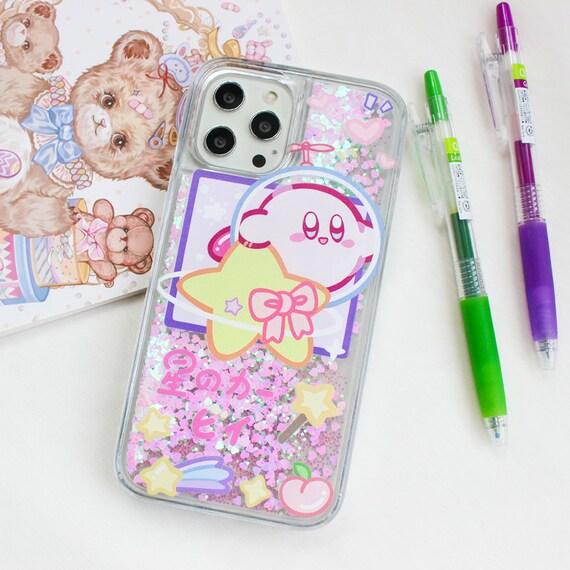 Cute Dream Pink Glitter Kirby Star Clear Iphone Accessories Etsy