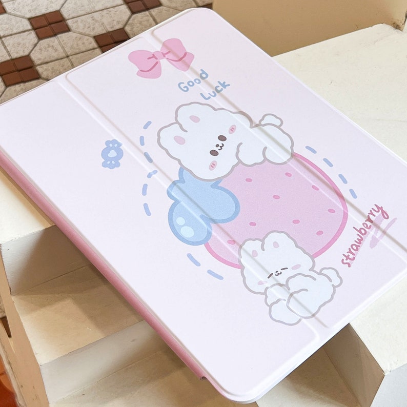 Original Design Cute Strawberry Bunny Clouds Ipad Case 10.2 Etsy