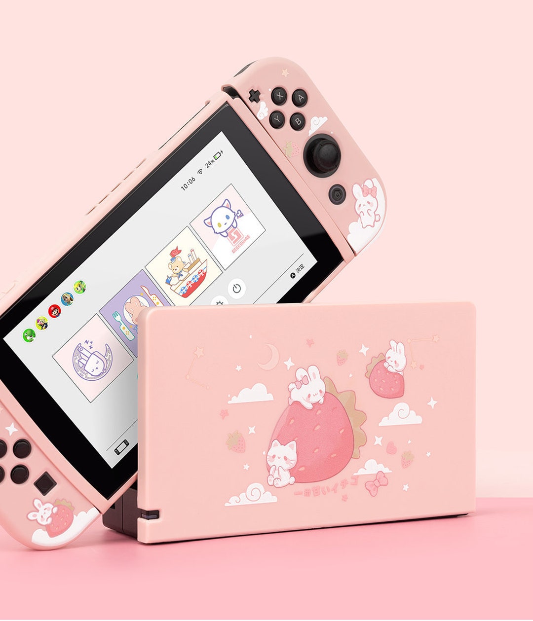 valg forbundet ustabil Pink Strawberry Bunny Friends Nintendo Switch Case Pastel - Etsy