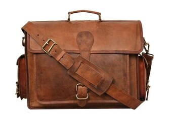 Leather Laptop Bag Women Messenger bag for men's laptop bag leather briefcase Christmas Gift
