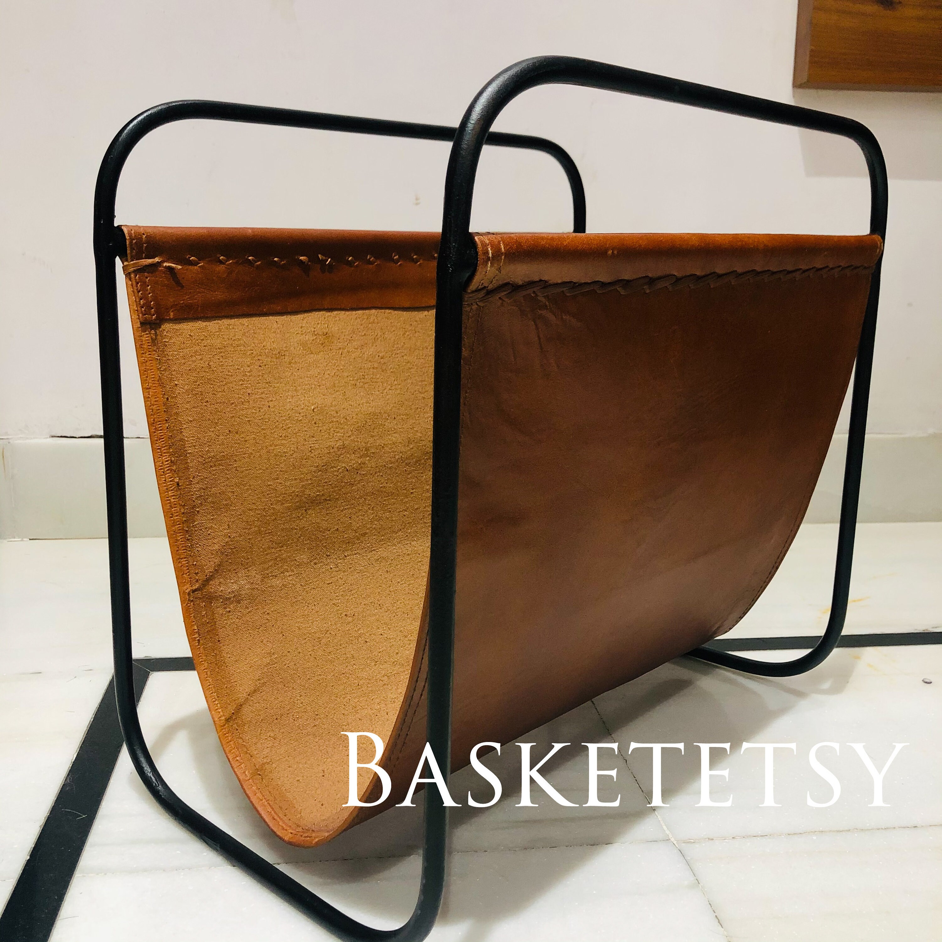 Leather Magazine Rack Leather Magazine Holder Magazine Etsy