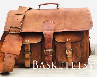 Leather Messenger Bag Handmade Laptop Bag men's Briefcase Bag Computer Bag Leather Satchel For Men Gift for him