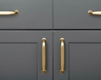 Brushed Brass Bar Handle: Modern Zinc Alloy Cabinet Drawer Pull